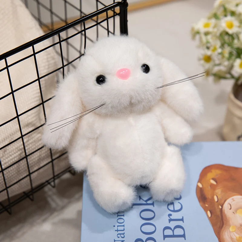 15cm cute white Gardener Bunny Dress and hat plush toy Birthday gift Children love home decoration