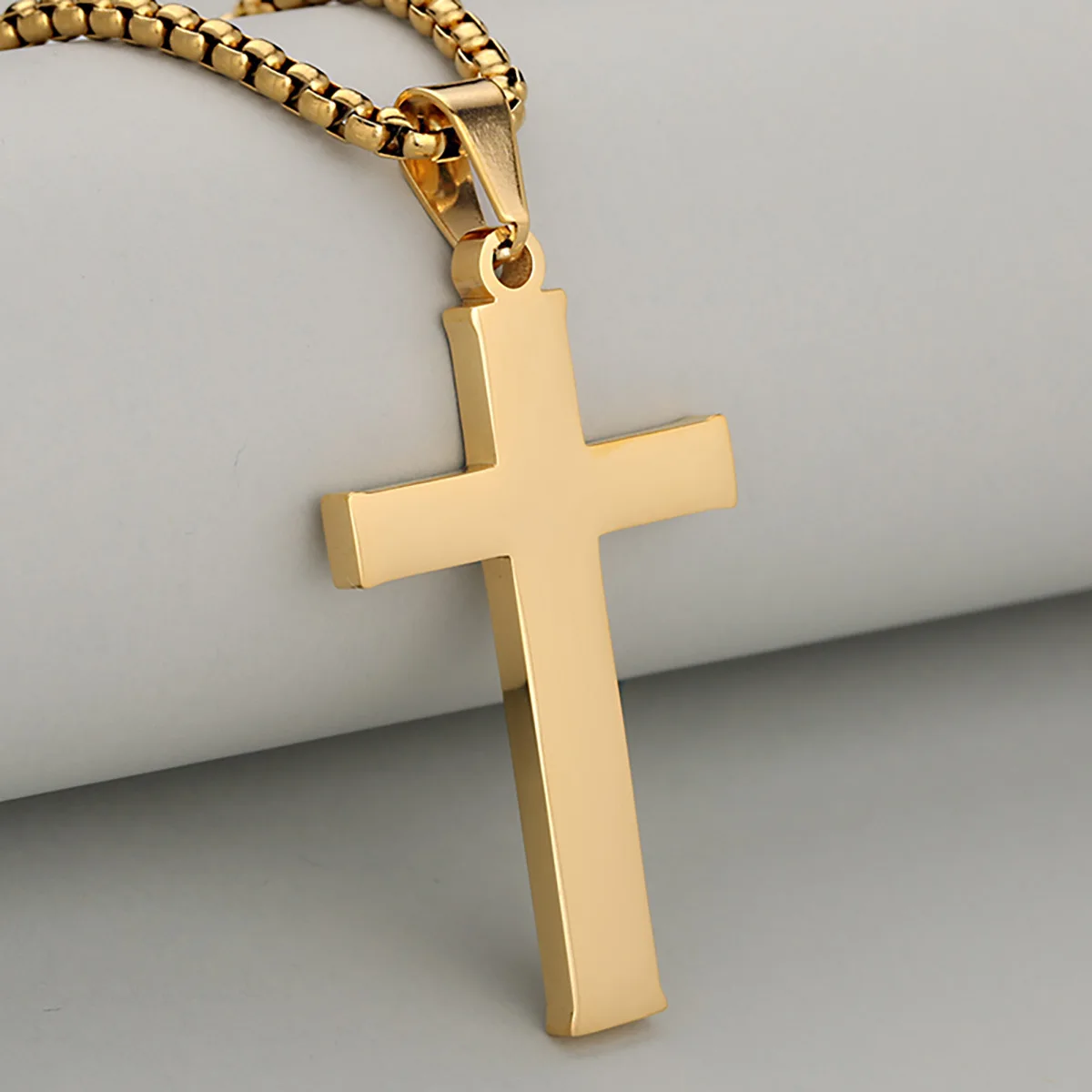 

Минималистичный универсальный стильный хип-хоп кулон-крест из нержавеющей стали для женщин и мужчин, повседневный аксессуар.
