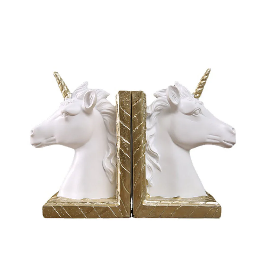 

1 Pair Resin Nordic modern unicorn bookend & Resin crafts Bookend for Home & Office