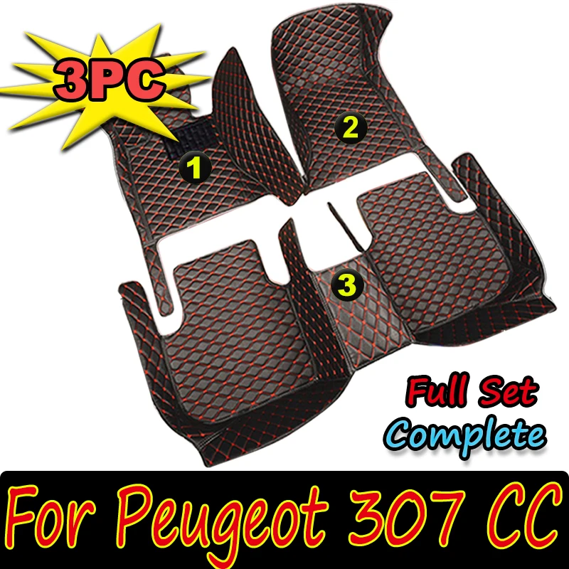 Car Floor Mats For Peugeot 307 CC 2003-2010 DropShipping Center Interior Accessories 100% Fit Leather Carpets Rugs Foot Pads