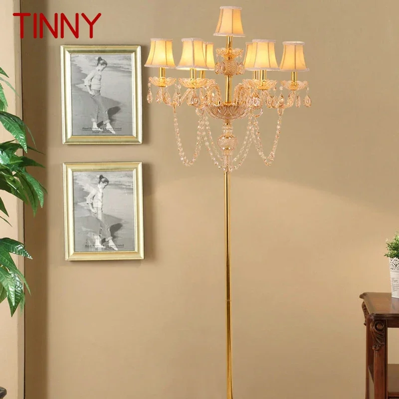 TINNY-Lampadaire Luxueux en Clip Rouge de Style Européen, Luminaire Décoratif, Idéal pour un Hôtel, une Salle de Bal, un Salon, une Chambre à Coucher ou une Villa