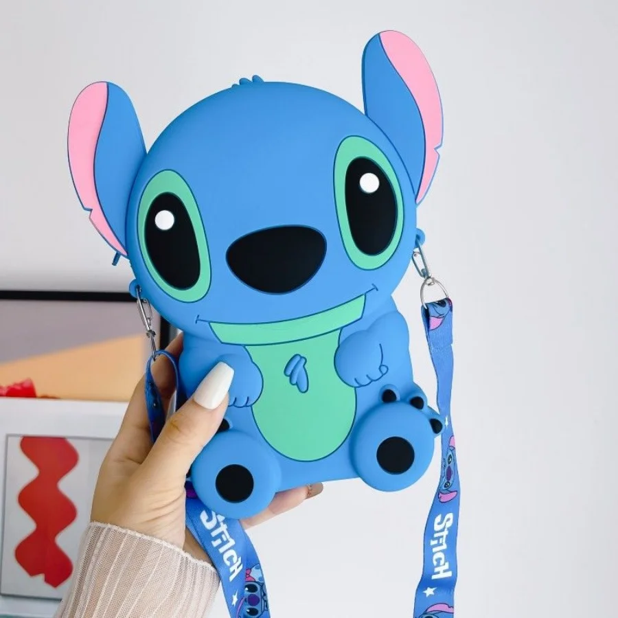 1pc Stitch-Inspired Mickey Silicone Crossbody Bag with Adjustable Strap,  & Cartoon Coin Purse Key Holder Holiday Birthday gifts