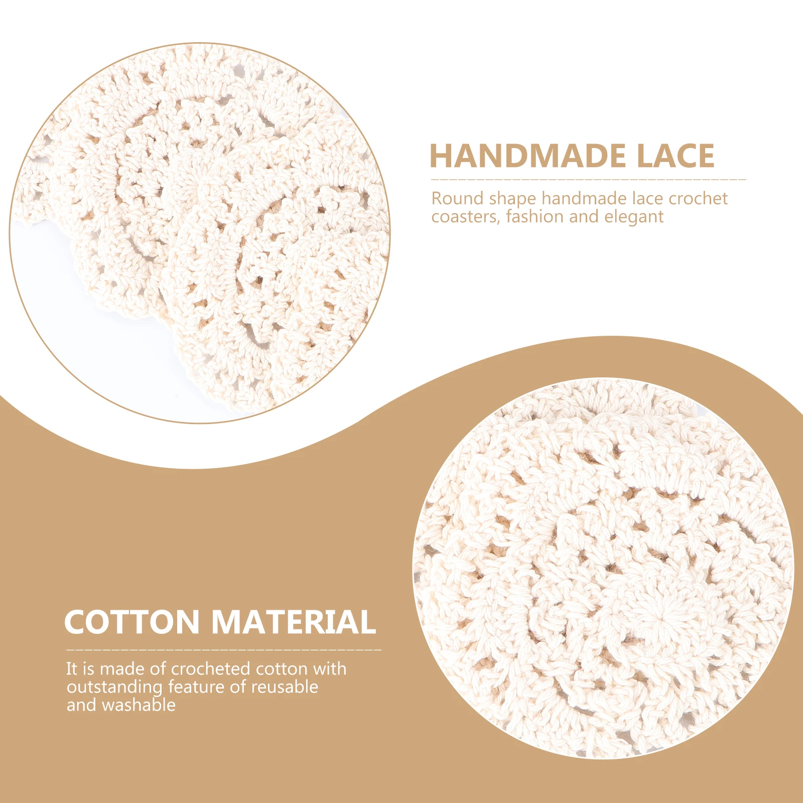 

6Pcs 14Cm Round Lace Crochet Coasters Handmade Elegant Tabletop Items for Brunch Dinner Gatherings Round Lace Crochet Coasters