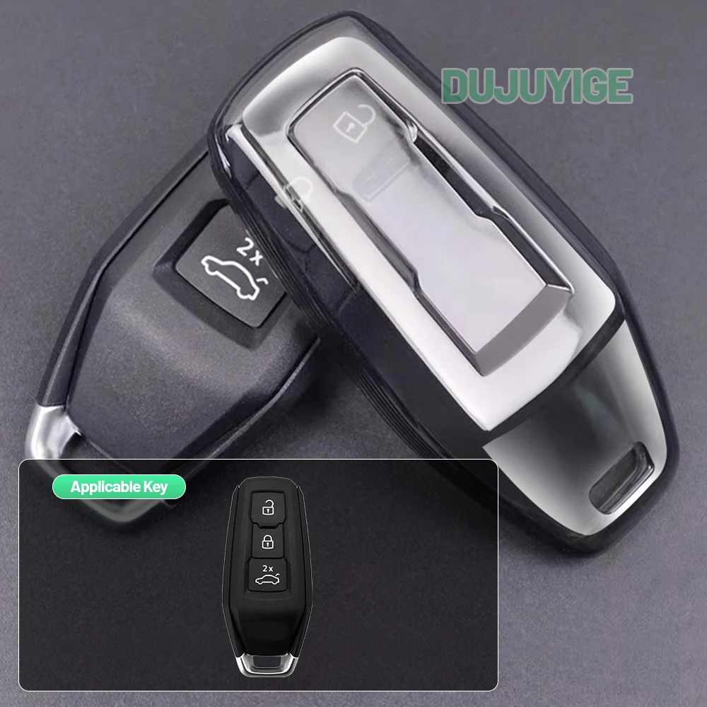 Clear TPU Car Key Case For Audi Q6 e-tron 2024-2026 Key Fob Cover Protector Shell Auto Accessories 2025