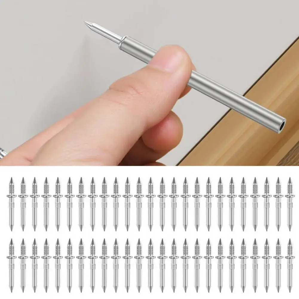 برغي أمان اللوح 100 قطعة مسمار خيط التفاف مزدوج الرأس مع أداة كم لأمن اللوح الخشبي الصلب للمزدوج #1