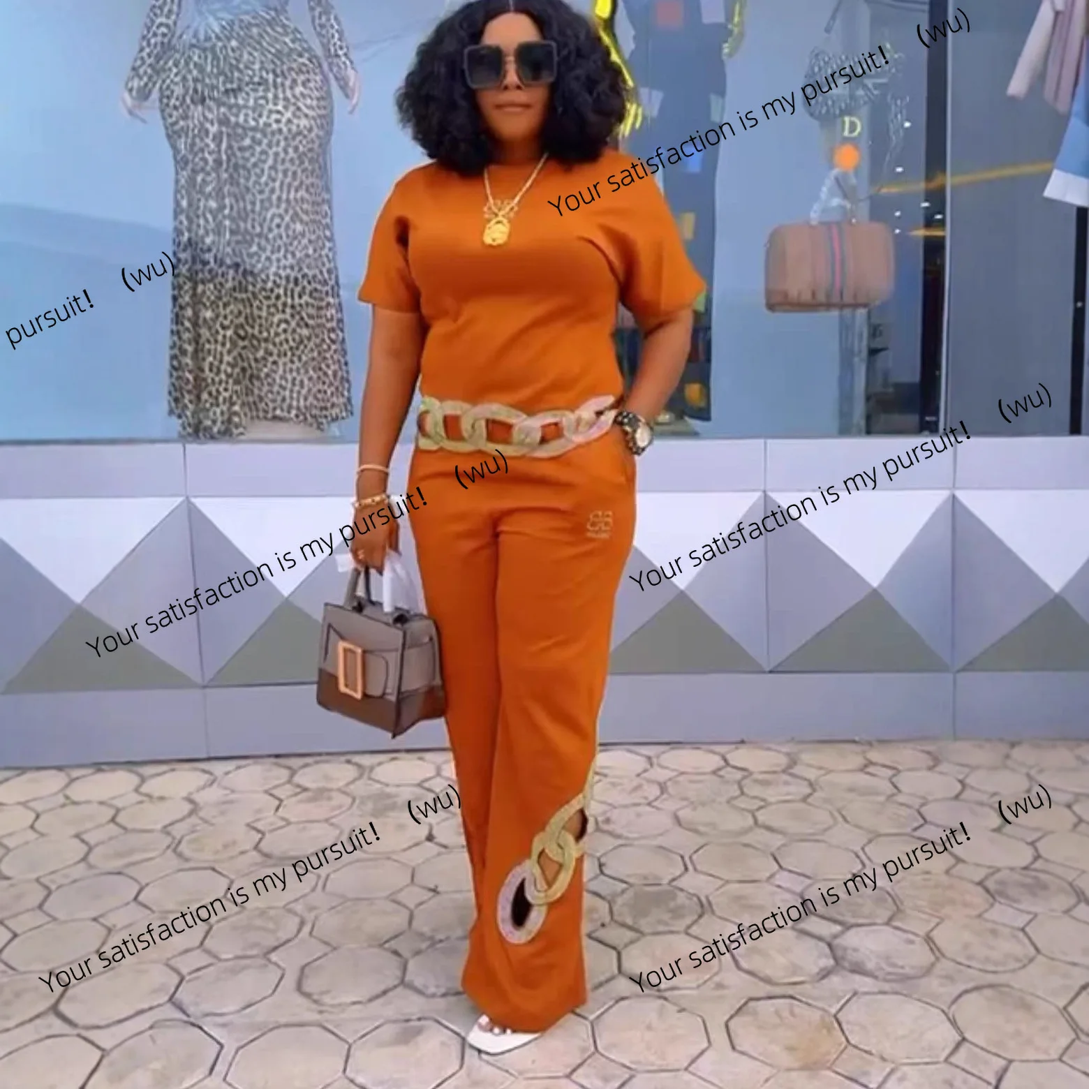 

Комплект женской одежды большого размера, женский комплект с полыми бриллиантами, летний и осенний однотонный модный топ из двух предметов