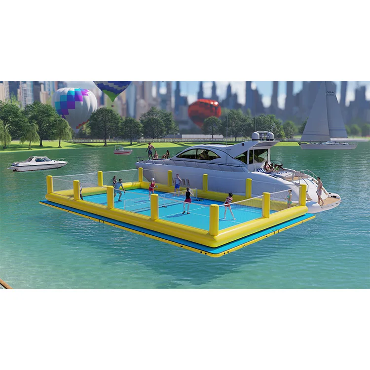 Custom Size 18x9x0.9m Anti‑Slip Inflatable Floating Pickleball Tennis Court for Lake Water Sport Game Activities