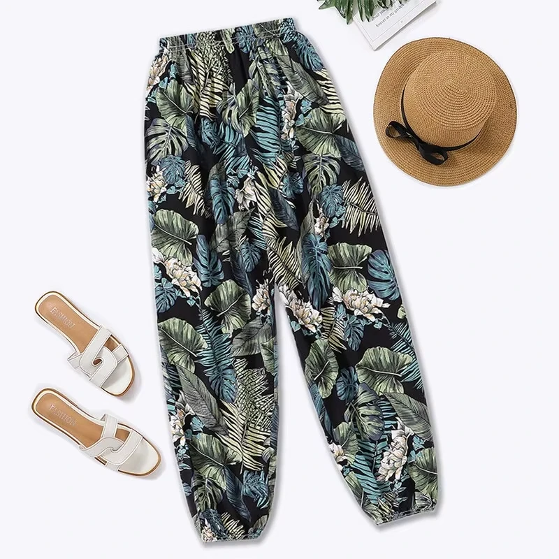2026 Sommer Damen Lässige Weite Bequeme Hosen Elastische Hosen Lange Hosen Jogginghosen Sommer Strand Elastischer Bund Kinder – Detail 7