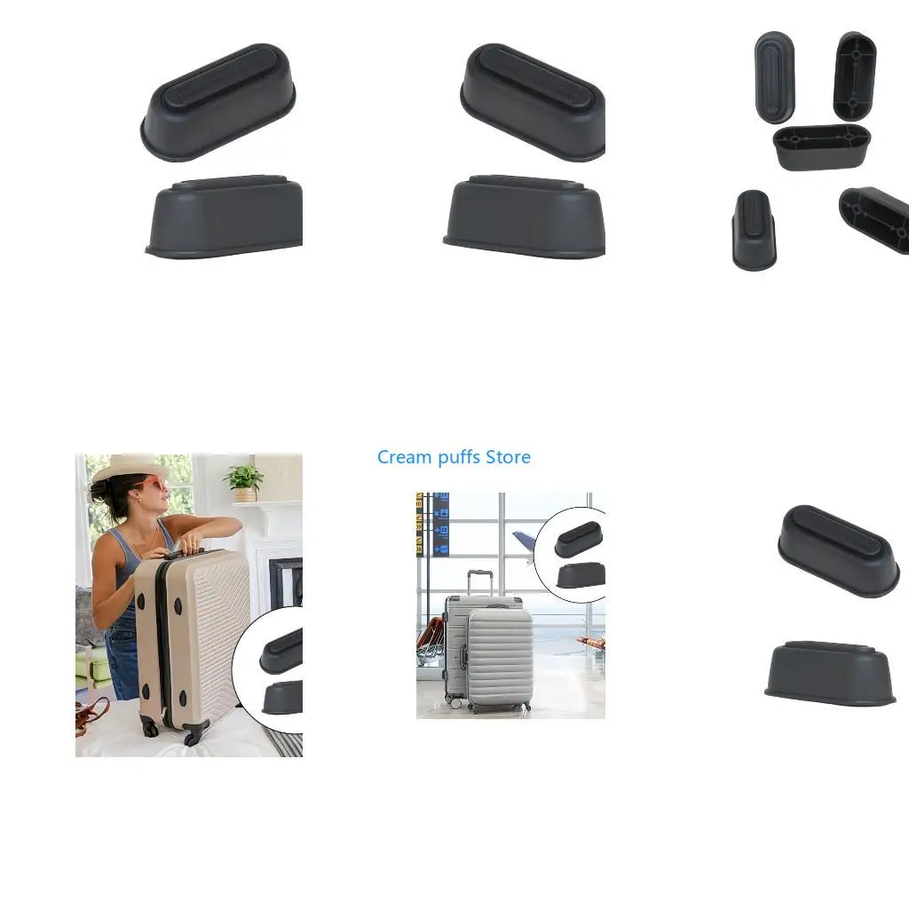 50LE Luggage Feet Replacement Black Suitcase Feet Pads Luggage Bottom Side Stand