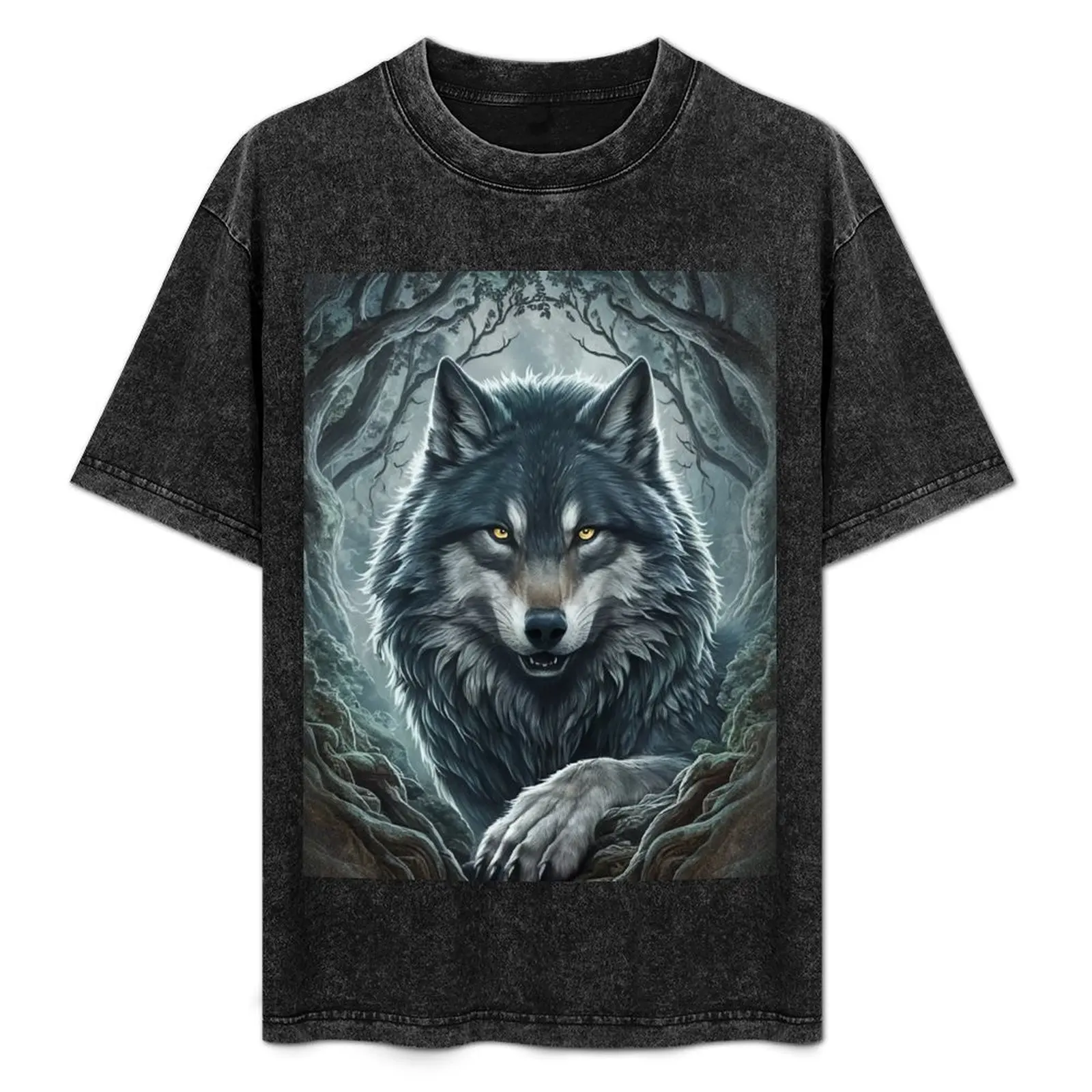 

Loth Wolf: Forest Spirit T-Shirt Casual Fashion Short Sleeve Cotton T-Shirt