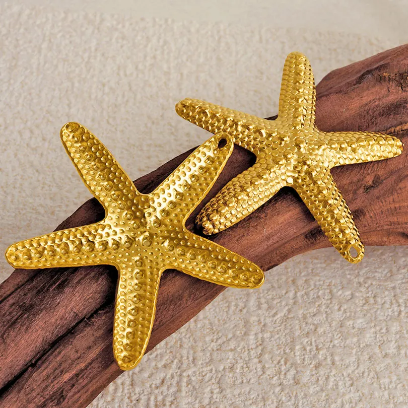 5pcs Fashion Metal Marine Organism Stainless Steel Pendants For Jewelry Making Supplies Conch Shell Starfish Charms DIY Necklace