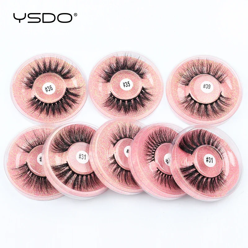 YSDO 3D Mink Eyelashes Pair - Cruelty Free Dramatic False EyeLashes - Fluffy Full Strip Makeup Lashes Faux Cils