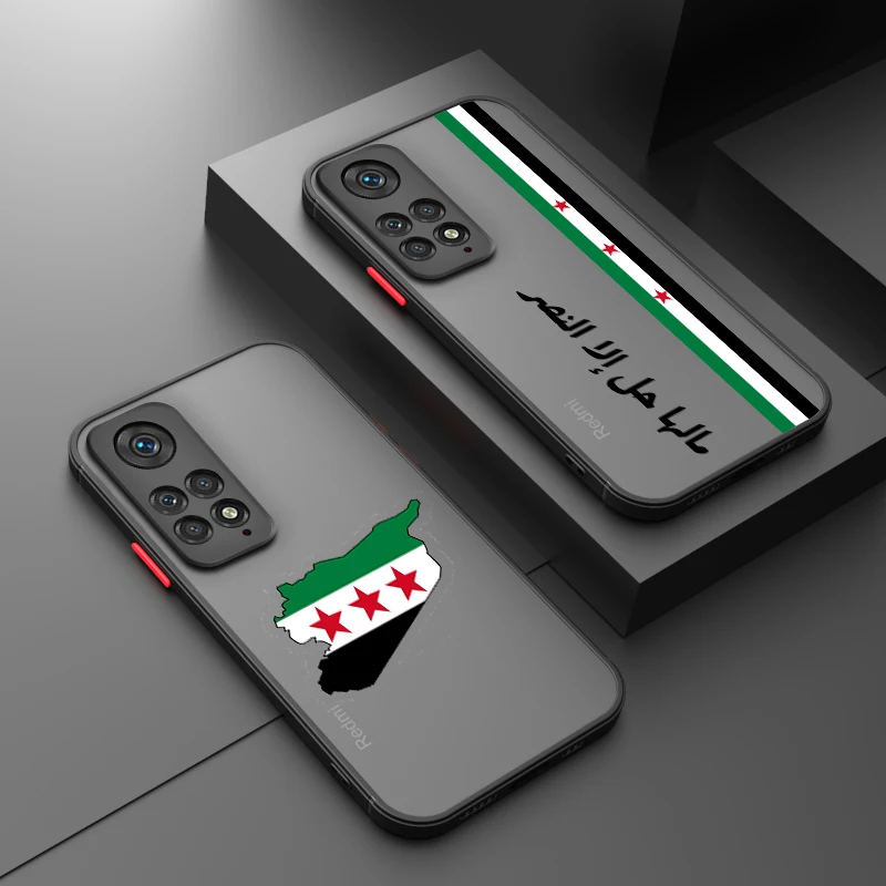 Syria Flag For Redmi Note 13 12S 12T 11E 11T 11S 10T Speed Pro Plus Max Lite Frosted Translucent Phone Case