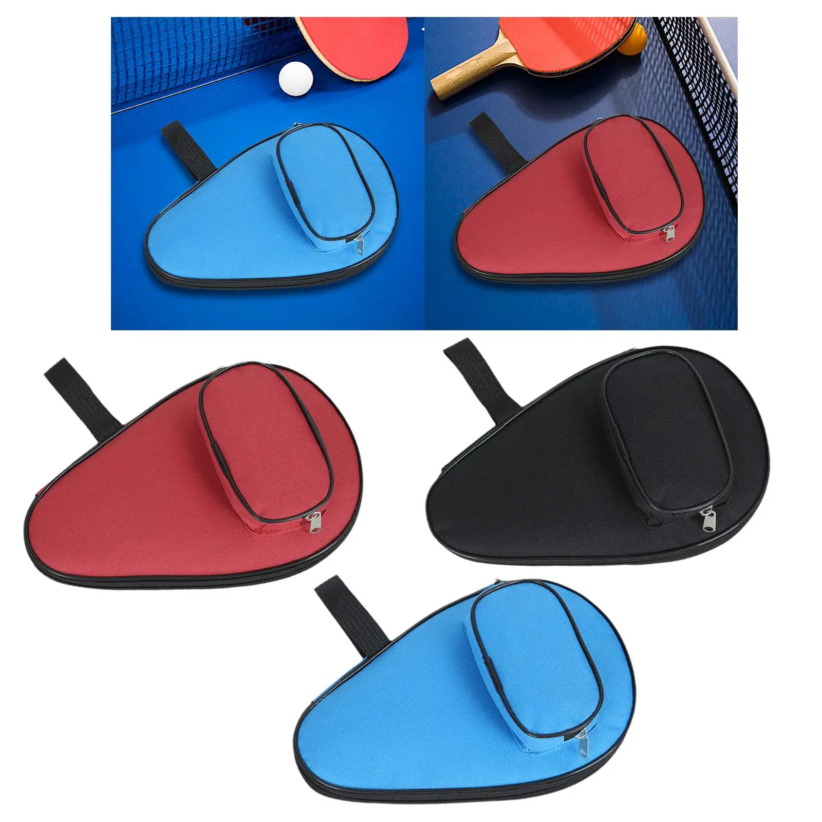 Pingpong Paddle Case Versatile with Outside Storage Pocket Table Tennis Racket Cover for Racquet Beginners Players Indoor Travel