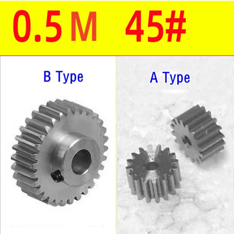 0.5M 46Teeth Carbon Steel 45# Gear Small Module Cylindrical Gear Rack Accessories Gearbox Transmission 0.5M46T