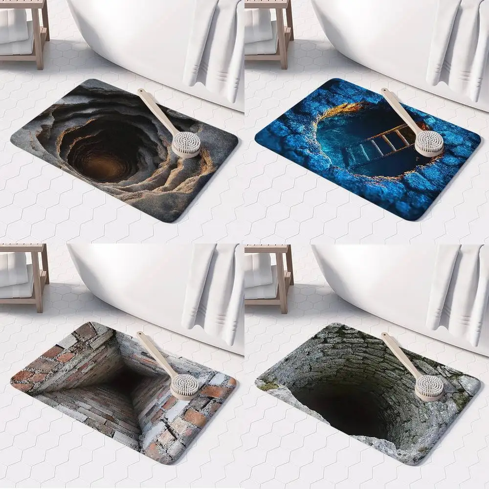 

Bottomless Pit 3D Trap Floor Mat Printed Large Carpets Room And Bedroom Carpets Bathroom Anti Slip Door MATS Small Carpets