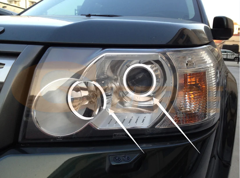 For Land Rover Freelander 2 LR2 L359 2006 - 2009 2010 2011 Day Light Bluetooth APP Multi-Color RGB Led Angel Eyes Halo Rings