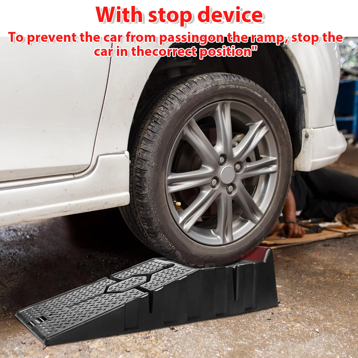 

2pcs Car Ramps 90cm 3T Long Antiskid Working Ramps Heavy Duty Auto Oil Changing Repair Maintenance Lift Tools