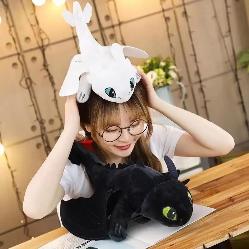 Giant Sewing Dolls Dragon Toys Cute White Black Dinosaur Animal Sewing Dolls in Stock Kids Birthday Gifts - view 2