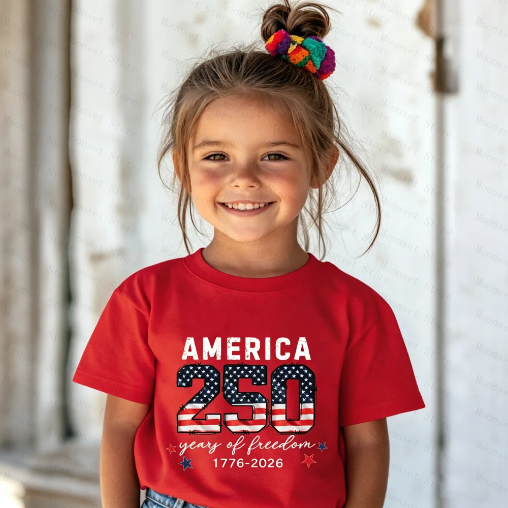 United States of America 250th Anniversary Kids Shirt Patriotic Flag 4th of July T-shirt 250 Years of Independence Adult Tops