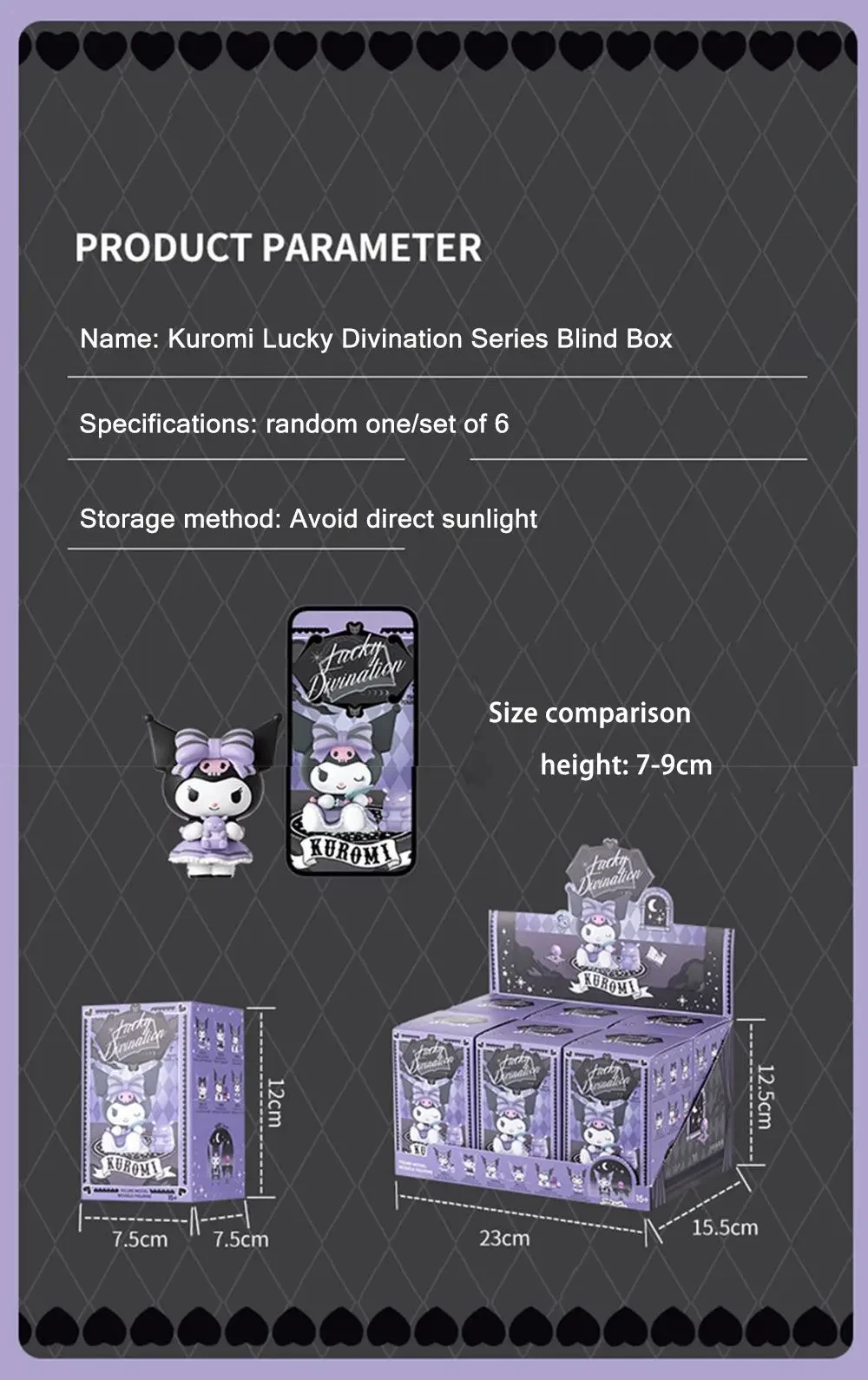 Sanrio Blind Box Cartoon Kuromi Puppe Glücksbringer Anime-Serie Actionfigur Modellpuppe Kinderspielzeug Schreibtisch-Deko Geburtstagsgeschenk – Detail 11
