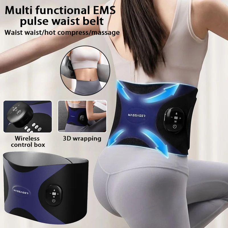 

Многофункциональный импульсный пояс EMS, удобный домашний ленивый горячий компресс, потливость, теплый живот, массажер для матки и живота