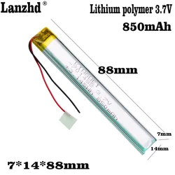 701488 850mAh Polymer Lithium Ion Battery For Selfie stick lithium battery Electric Toy Vibrator Fingerprint Lock Electronic