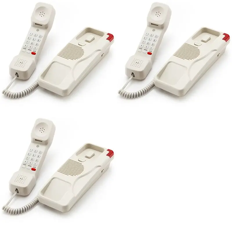 Stylish-3X Corded Phone Trimline With SOS Emergency Button,Adjustable Ringer Volume,Wall Mountable American Telephone White