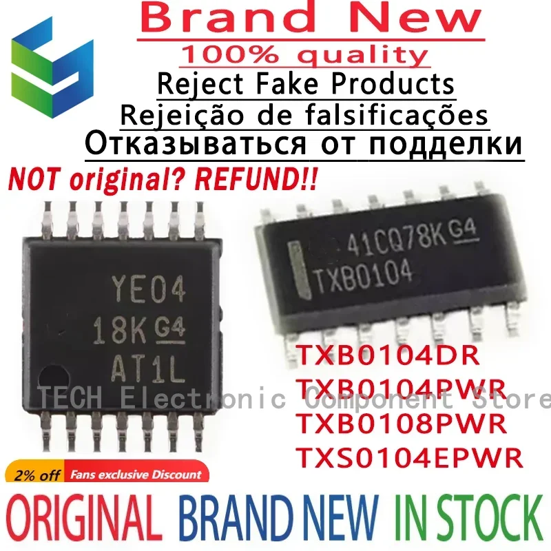 10PCS/Lot TXB0104DR TXB0104 TXB0104PWR YE04 TXB0108PWR YE08 TXS0104EPWR YF04E New Original