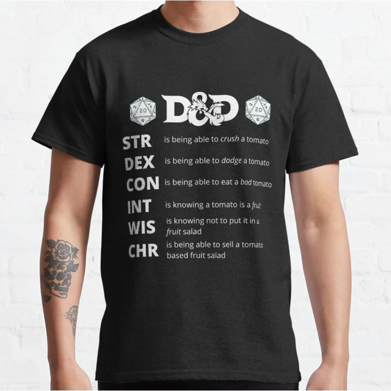 

Dungeons and Dragons Funny Gift T Shirt for nerds dungeon master Graphic clothes 100% cotton printed All size tops S-6XL