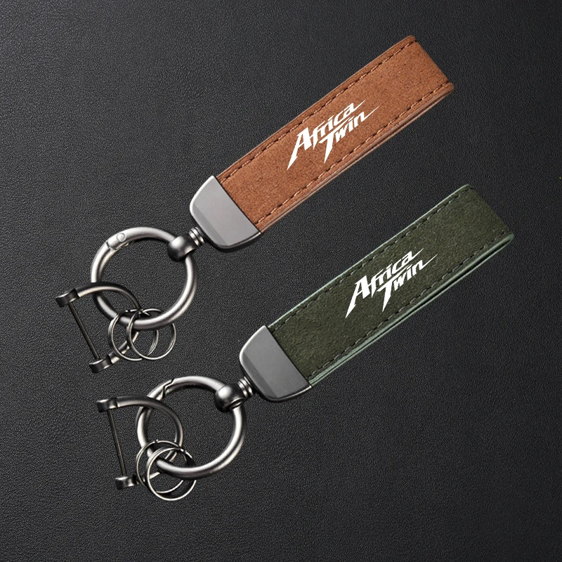 

For Honda Africa Twin 1100 CRF1100L CRF 1100 L Accessories High-Grade Leather Suede Keychain Motorcycle Keyring