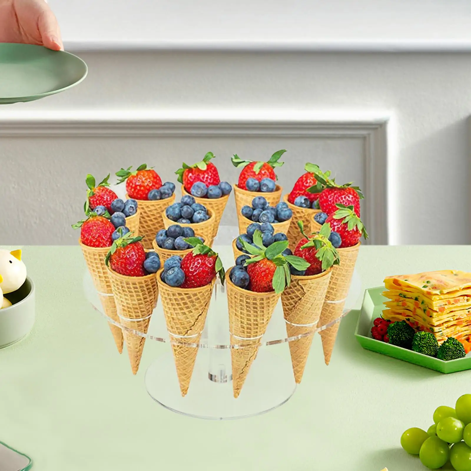 Ice Cream Cone Holder Multi Holes Acrylic for Birthday Events Anniversaries