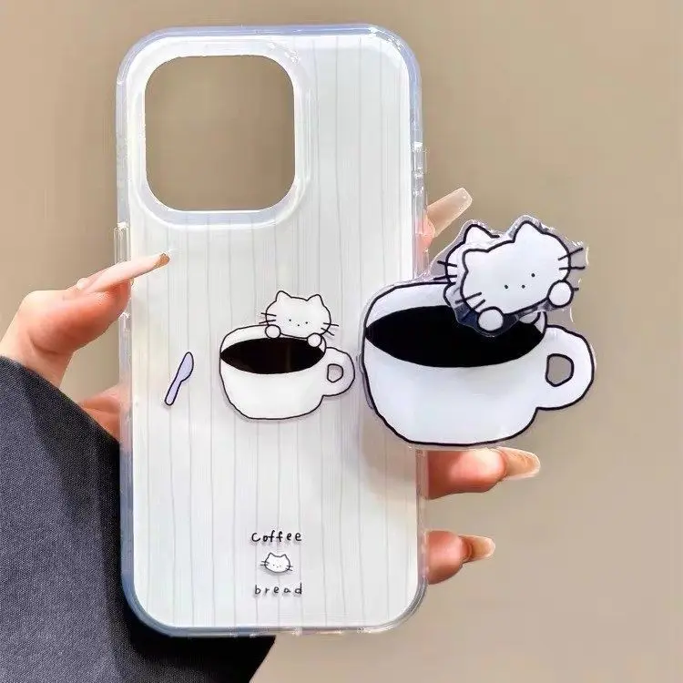 

Чехол для телефона Drinking Coffee Cat для Samsung A16 A55 A56 A15 A25 A35 A54 A34 A24 A33 A53 A06 A05S A13 A23 A14 Cover