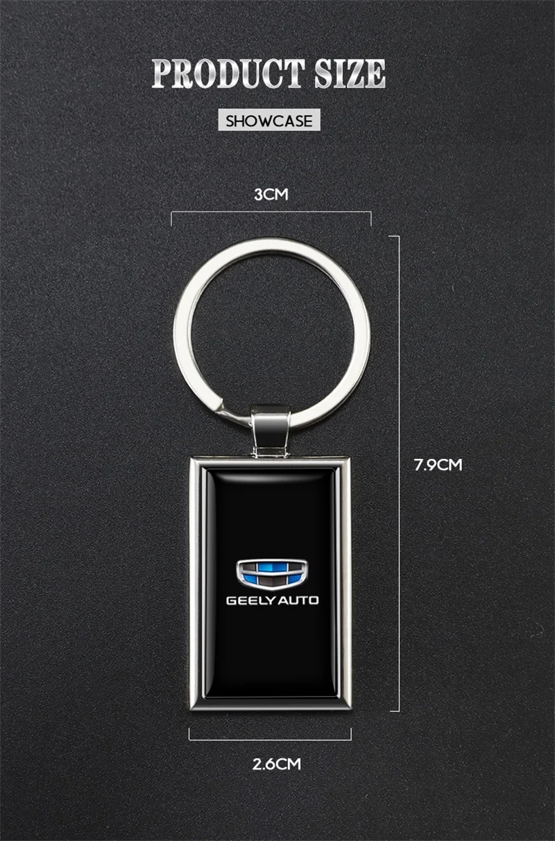 1Pcs Zinc Alloy Car Keyring Auto Logo Keychain Pendant Decoration For Geely Emgrand Atlas Boyue X7 EC7 EC8 CK2 Coolray GX3 Panda