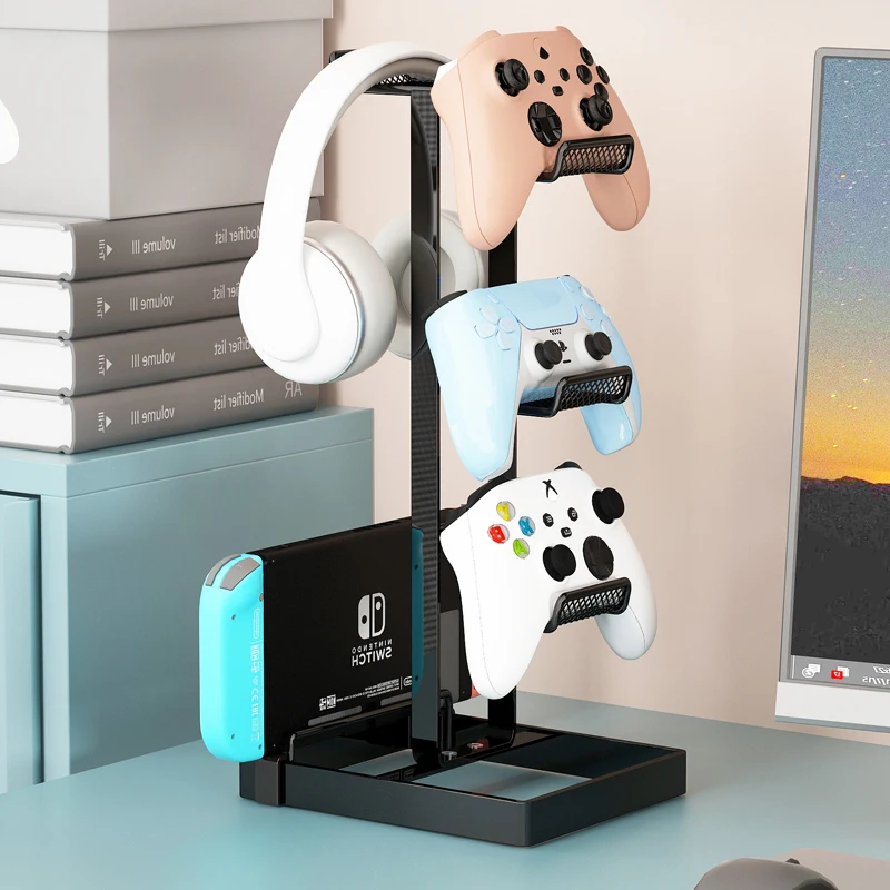 

Multi-Tier Game Controller Holder Ideal Gamer Gift Controller Organizer for PlayStation 5 PS4 Xbox Headphone Desk Storage