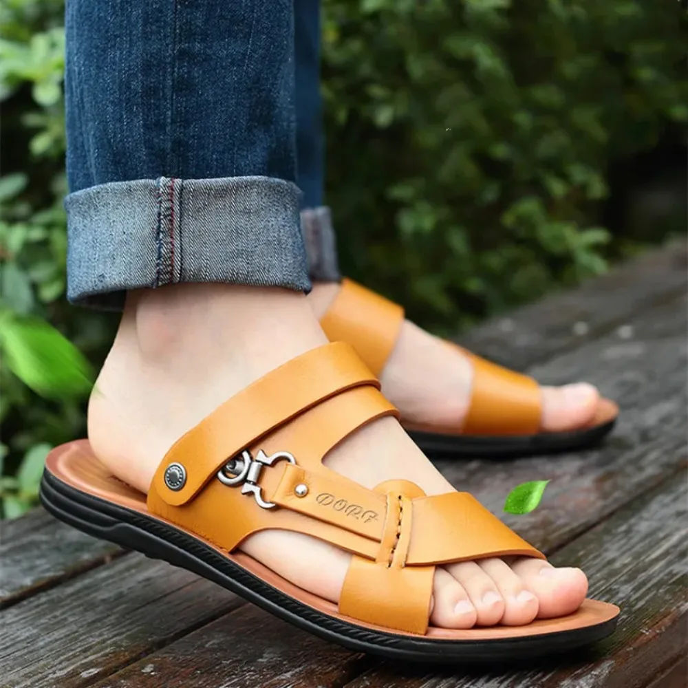 New Summer Men\'s Open-toed Sandals Fashion Trend Beach Shoes Slippers Men\'s Sandals Mens Sandals Summer Leather Sandals