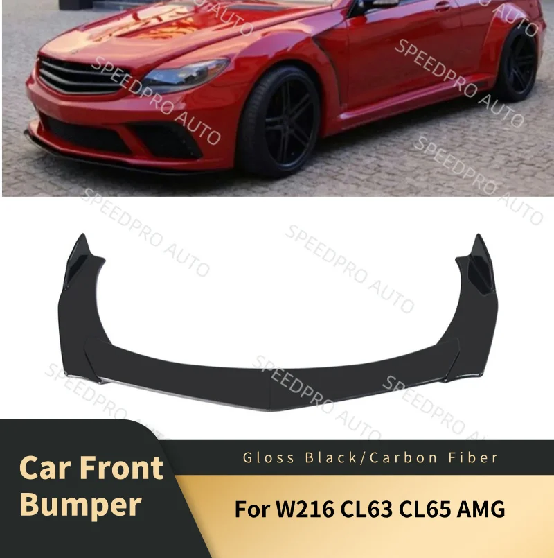 

Car Front Bumper Lip Splitter Spoiler Diffuser for W216 CL63 CL65 Auto Body Kit Lower Bumper Side Car Accessories Black