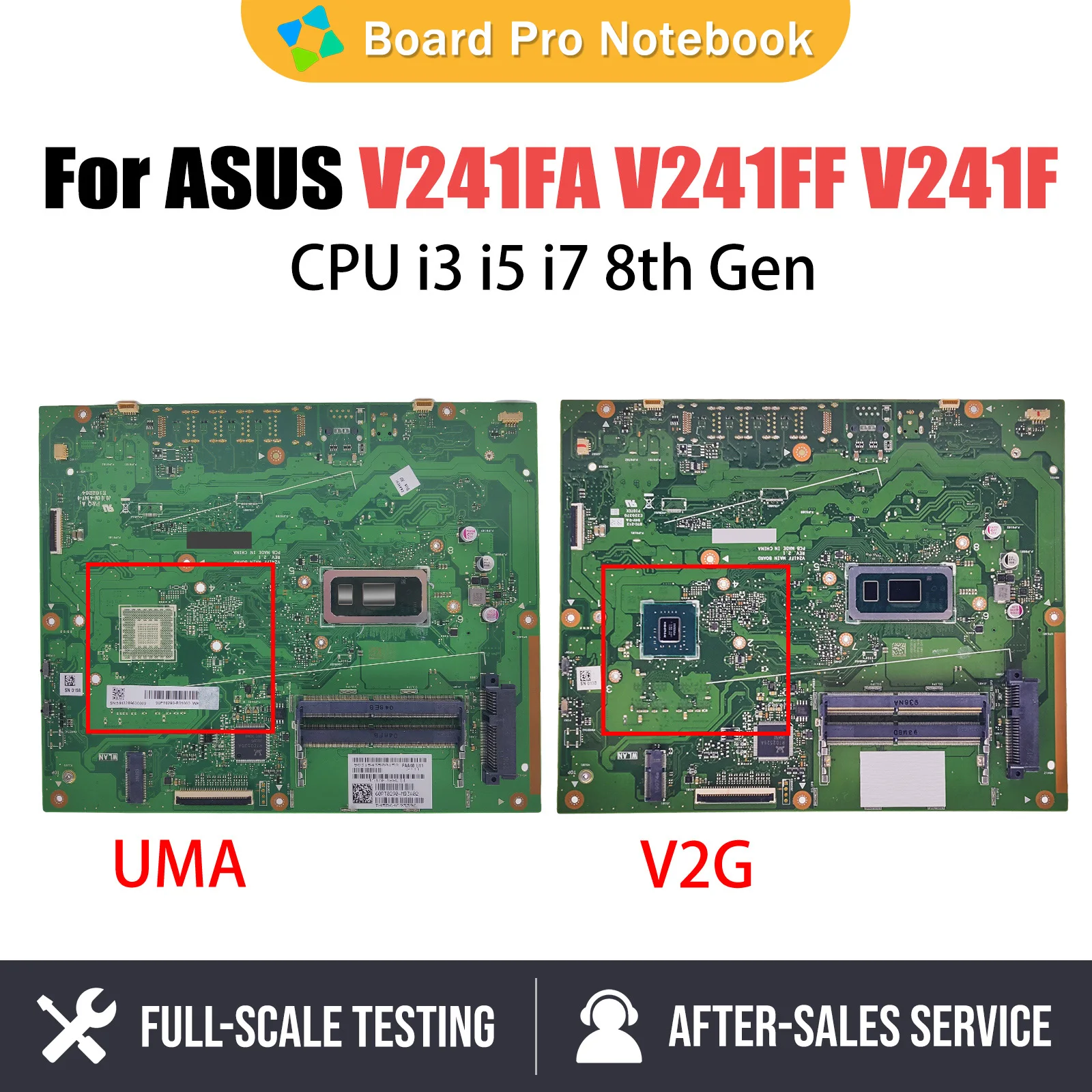 

Notebook Mainboard For ASUS Vivo AiO V241FA V241FF V241FA V241F All-in-one Laptop Motherboard with I3 I5 I7 8th Gen CPU Test OK