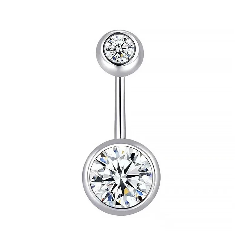 1Pc Belly Button Ring for Women, 316L Stainless Steel Belly Ring Piercing 8/10/12mm Belly Button Stud for Women