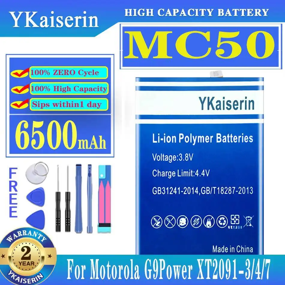 

Environmentally Friendly For Motorola Moto G9 Power XT2091-3 4 7 Mobile Phone Battery 6500Mah Reliable MC50