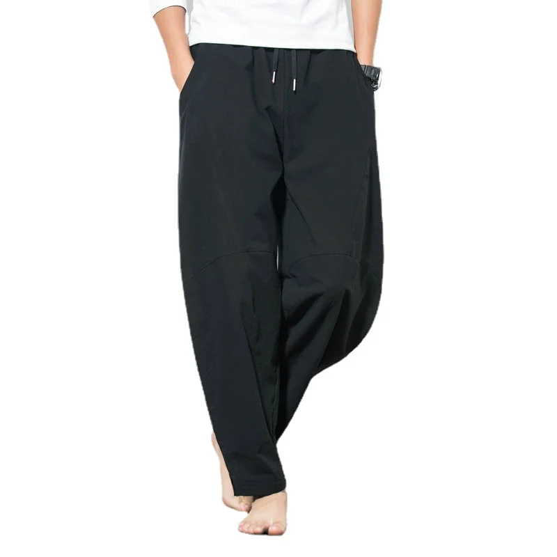 

Men's Plus Size Linen Loose Trousers Chinese Style Harem Pants