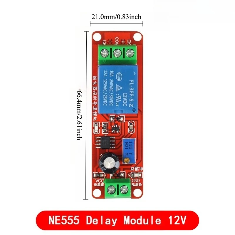 4pcs NE555 Delay Relay Module Monostable Switch Time Delay Power On 5V 12V for Automotive Electronics Arduino