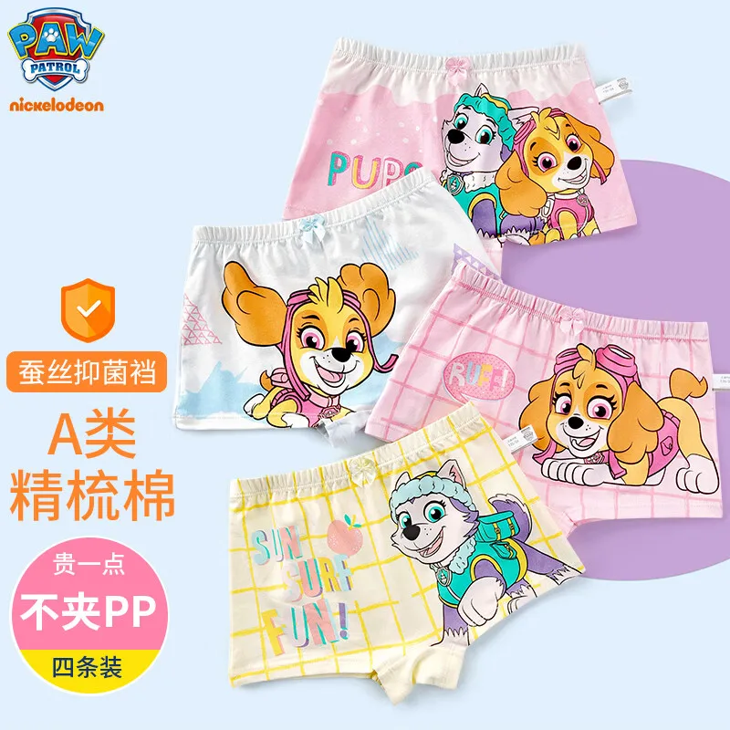 4Pcs/lot 100% Genuine Paw Patrol Cotton Babys Girls Skye Everest Briefs Panties for Kids Shorts Underwear Children Underpants