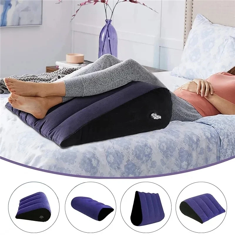 Inflatable Wedge Pillow For Travel Lightweight Lumbar Leg Support Pillow Yoga Posture Cushion Body Positioners Camping Pillow