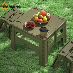 Mesa plegable de calentamiento para exteriores, juego de mesa de plástico portátil para acampar, mesa de puesto pequeña, mesa Simple, suministros de equipo de Picnic