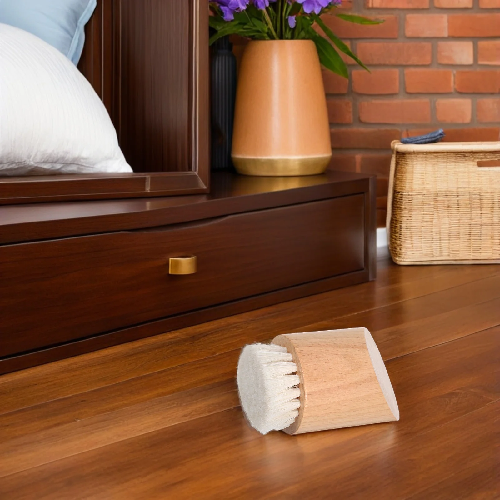 Gezichtsreinigingsborstel Natuurlijk Houten Handvat Geitenhaar Haren Schuin Ontwerp voor Diepe Porie Peeling Gevoelige Huidverzorging Tool