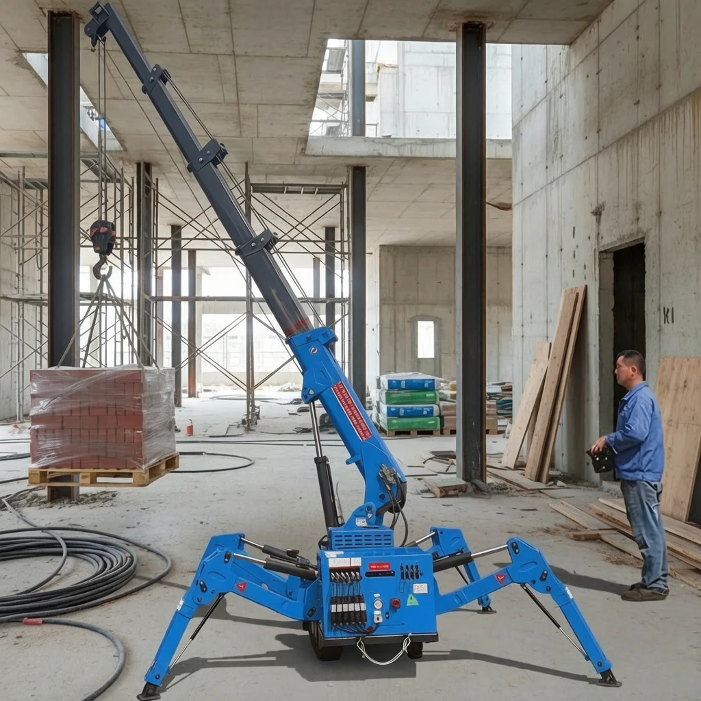 Hot Selling Crawler Spider Crane For Narrow Space 3Ton 6Ton 8Ton Mini Spider Crane With Long Arm Fly Jib Electric Spider Crane