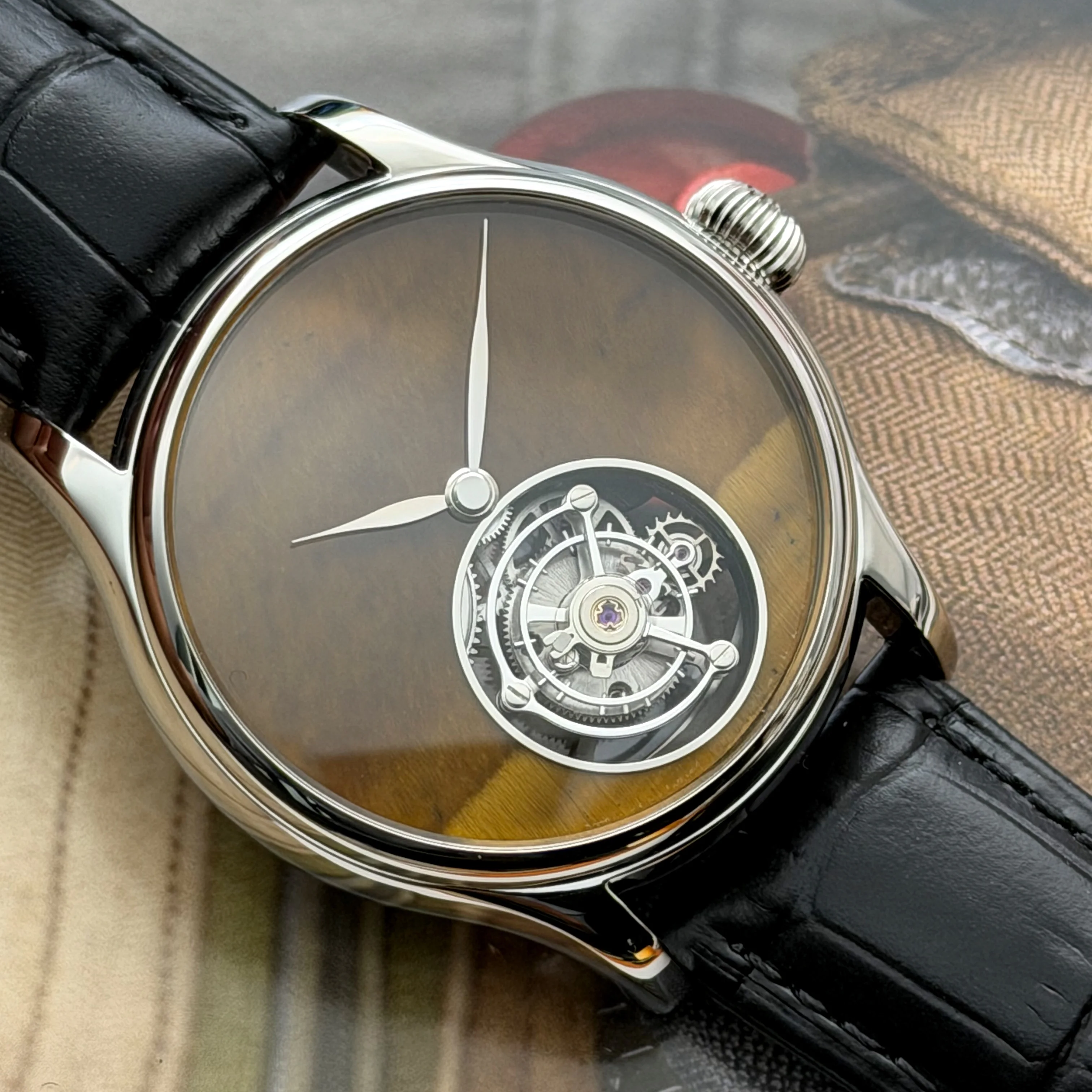 Merkur 100% Tourbillon Horloge Heren Fritillaria Wijzerplaat Saffier Horloge Voor Mannen Mechanische Horloges Uitgeholde achterkant Relogio Masculino