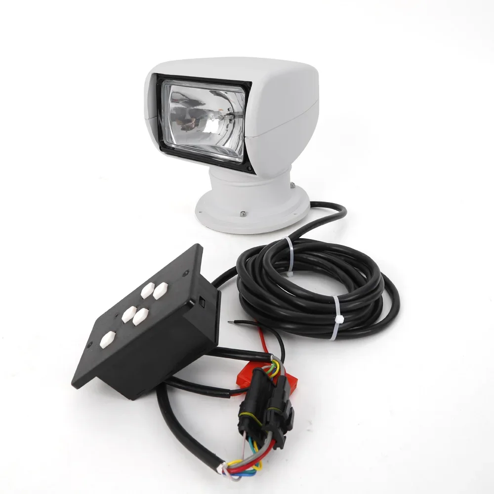 Boat Remote Control Spotlight for Truck Car Marine Remote Searchlight 12V 100W Bulb Multi-angled and Long-range Lighting