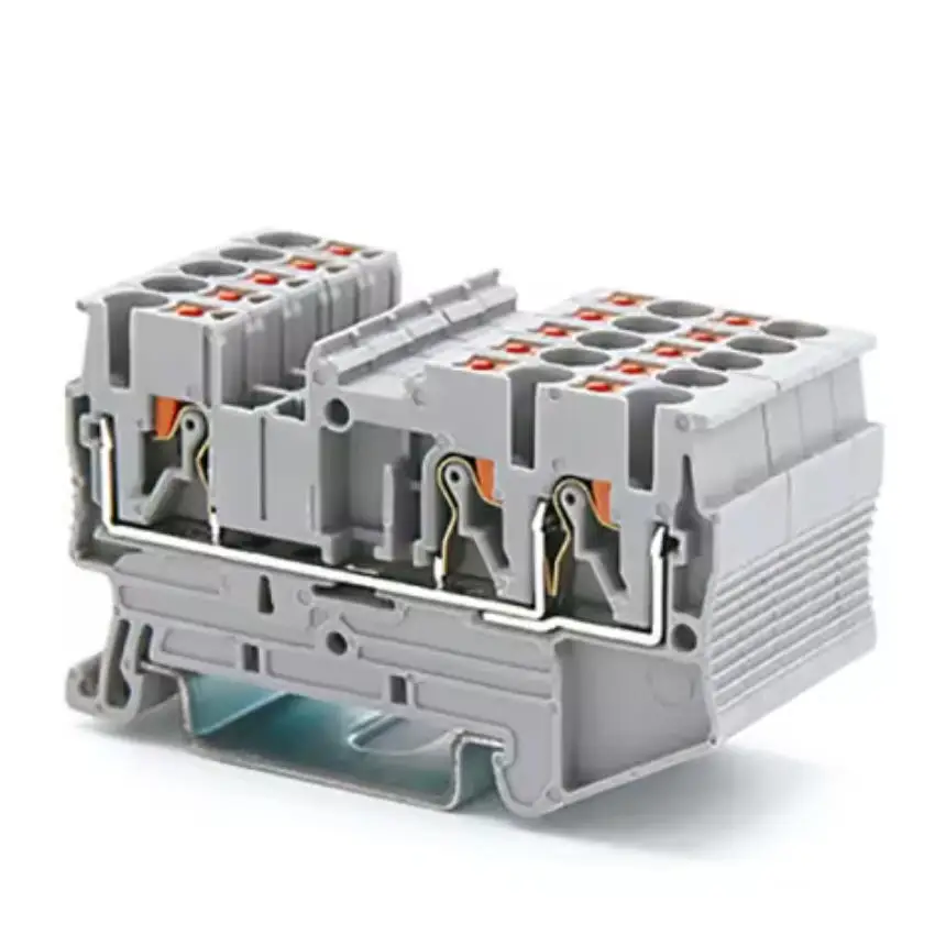 

100pcs PT2.5-TWIN 2.5m㎡ Top Contact Multi-Connections Push-in RPV2.5-TWIN Din Rail Terminal Block Approved by U/L CE RoHS